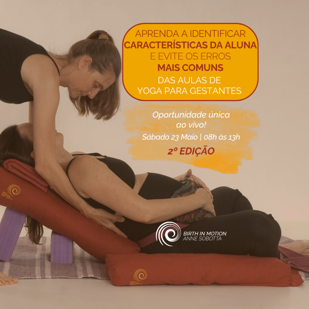 yoga para gestantes, formação em yoga pré-natal, curso online de yoga para grávidas, anne sobotta, birth in motion, yoga para gestantes, Instrutora demonstrando postura de yoga para gestantes, workshop online